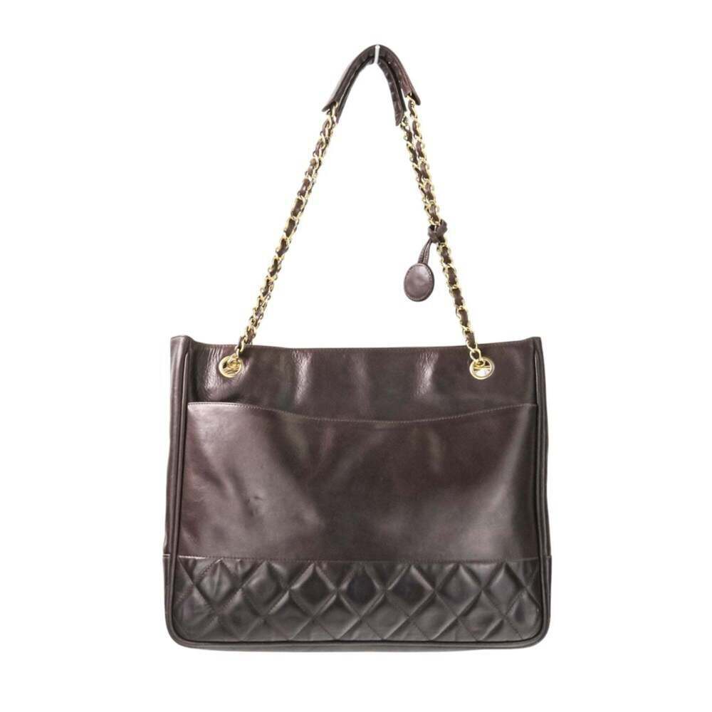 CHANEL Brown Leather Shoulder Bag
